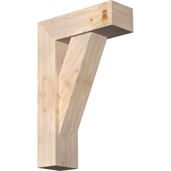 Ekena Millwork Traditional Block Smooth Bracket w/ Offset Brace, Douglas Fir, 7 1/2"W x 22"D x 34"H BKT0806X22X34TRA05SDF - main